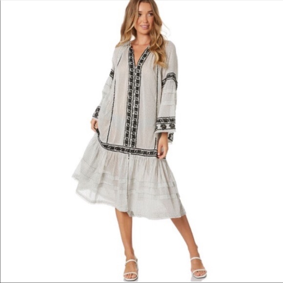 New Free People Vegabond striped Maxi Tunic - Picture 7 of 8